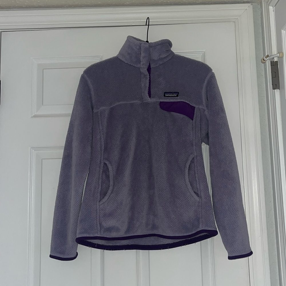 Patagonia Purple Cowl Neck Sweater with Turtleneck Design